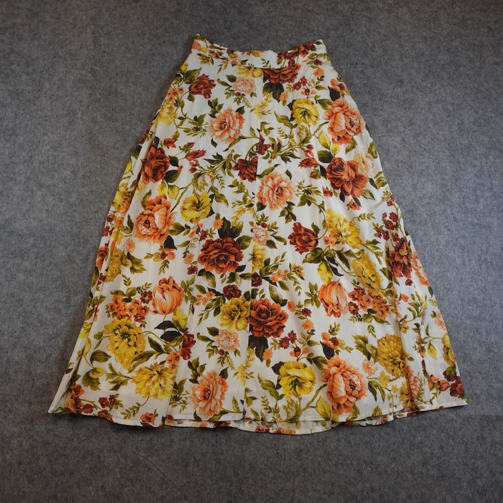 Zimmermann Skirt Womens 0 Red White Zippy Basque Floral Maxi A Line Silk Blend - Picture 1 of 7